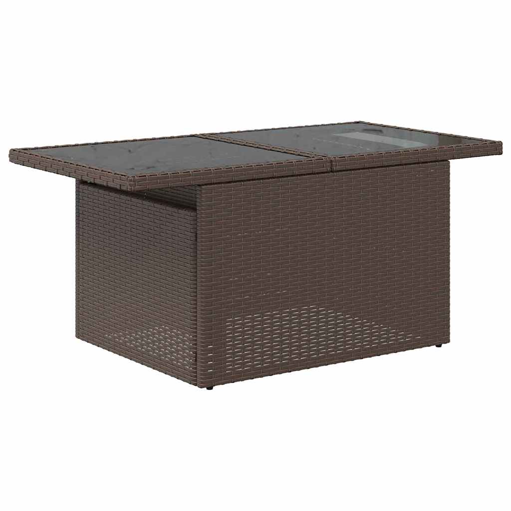 Garten-Sofa-Set mit Speicher 6 pcs Braun Poly Rattan